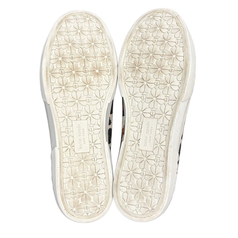 Kate Spade New York Leopard Print Canvas Lace-Up Sneakers Size 7.5 - Picture 3 of 5